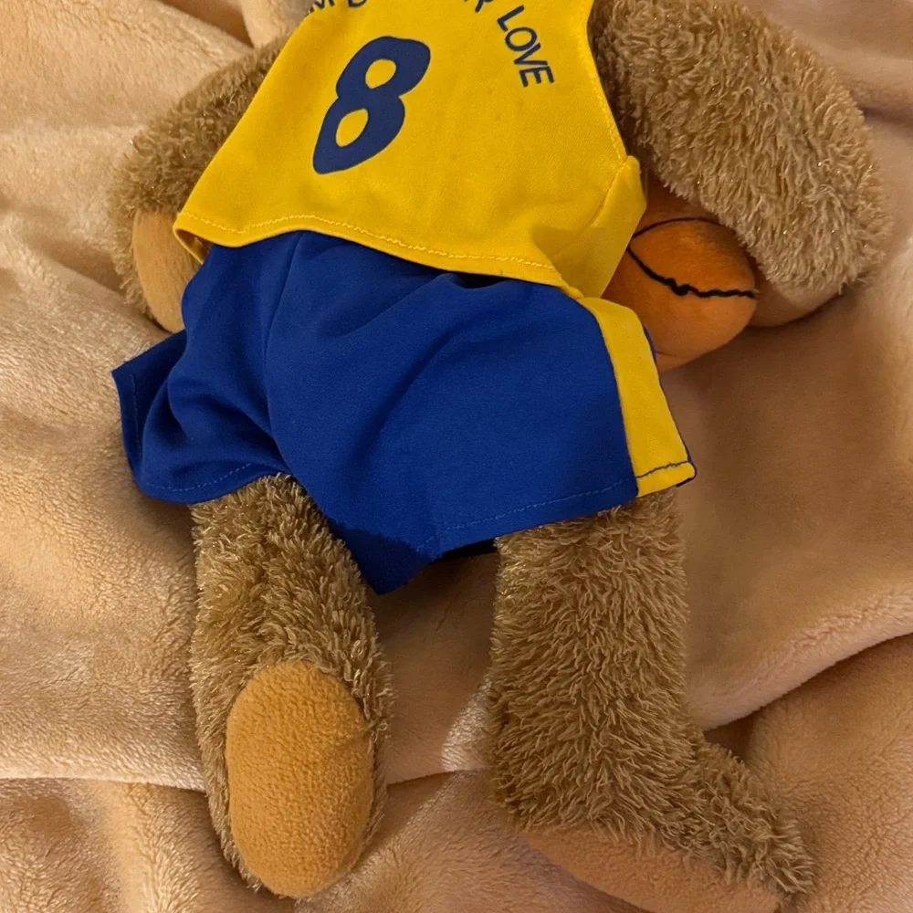 Basketball Teddy Bear with Yellow Jersey